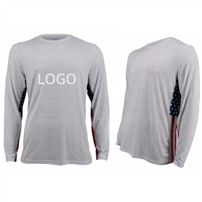 アメリカ国旗ストリンガー長袖フィッシングシャツ